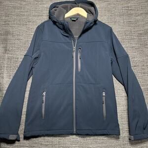 Outdoor Life Jacket Men's M Blue Soft Shell Full Zip Pockets